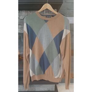 Vtg. PGA Tour Argyle Silk/Cashmere Classic Men's Sweater Size M